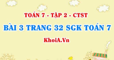 Bài 3 trang 32 SGK Toán 7 tập 2 Chân trời sáng tạo